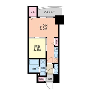 セレニテ本町グランデ(1LDK/7階)の間取り写真