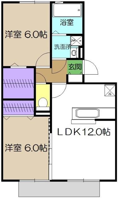 リビングタウン薊野(2LDK/2階)の間取り写真