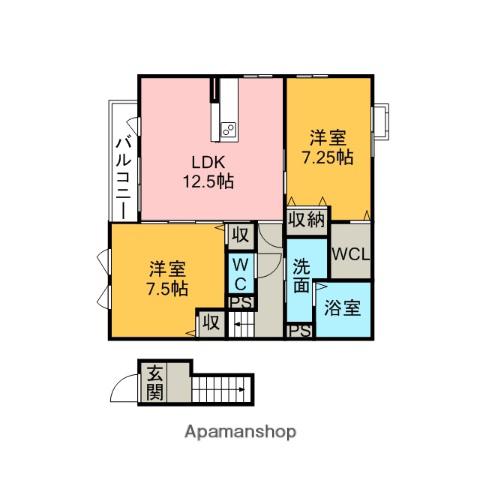 PRONITYB(2LDK/2階)の間取り写真