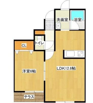 ノースブライトII(1LDK/1階)の間取り写真