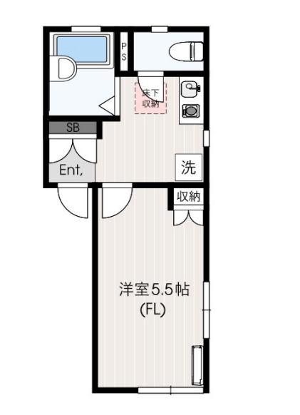 DOG-WOOD高津(1K/2階)の間取り写真