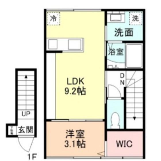 INTEGRAL凪(1LDK/2階)の間取り写真