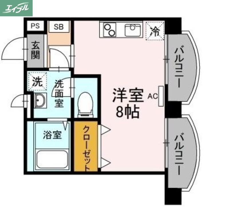 レジデンス石井(ワンルーム/2階)の間取り写真
