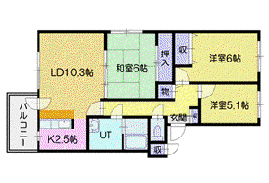 シティオひばりが丘(3LDK/3階)の間取り写真