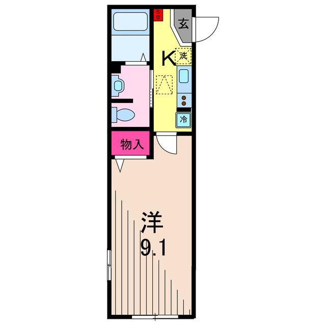 バレー綾瀬(1K/2階)の間取り写真