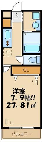 ソラレガーロ成城(1K/5階)の間取り写真