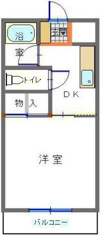 アネックスA棟(1K/1階)の間取り写真
