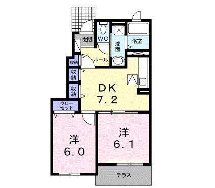 RION-S(2DK/1階)の間取り写真