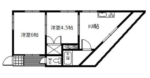 大宝八尾駅前マンション(2DK/3階)の間取り写真