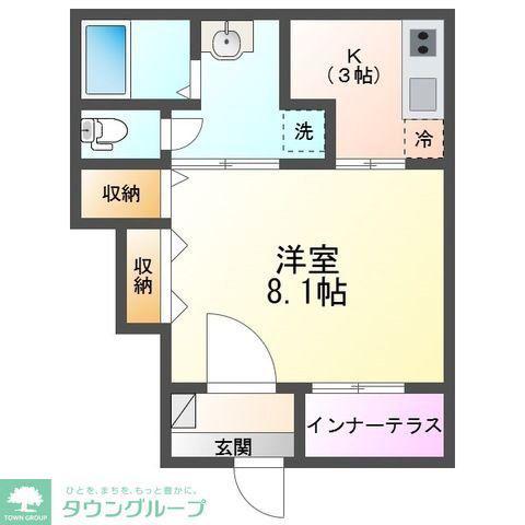 HALELEA・AOBA(1K/1階)の間取り写真