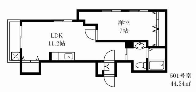 豊島が丘ハウス(1LDK/5階)の間取り写真