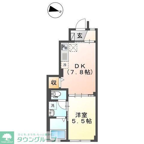 THE BASE 神明(1DK/1階)の間取り写真