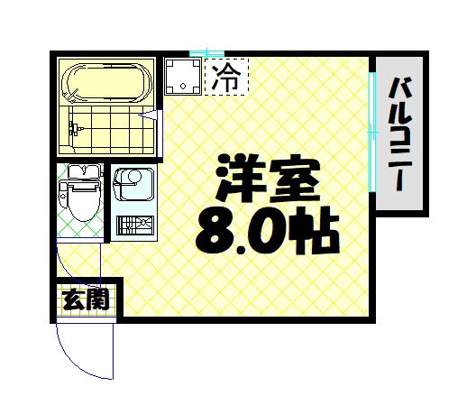 レジデンス堀江(ワンルーム/3階)の間取り写真