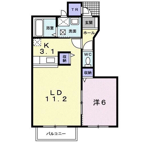 スカイピア文京1C棟(1LDK/1階)の間取り写真