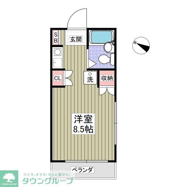 カンタービレII(ワンルーム/2階)の間取り写真