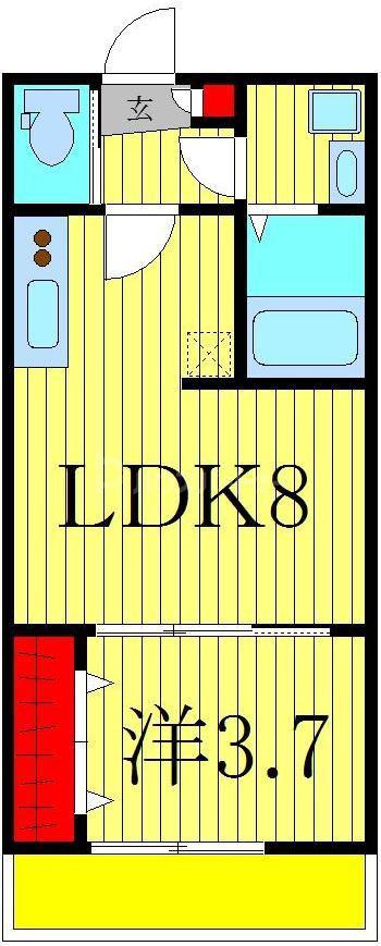 AJ柏ウエストIII(1LDK/1階)の間取り写真
