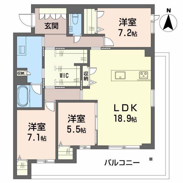 リーベン メーア(3LDK/3階)の間取り写真
