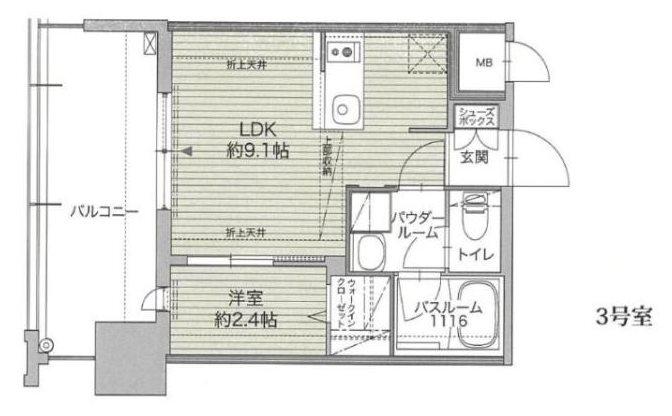 グランフォーレ博多ウォーターフロント(1LDK/9階)の間取り写真