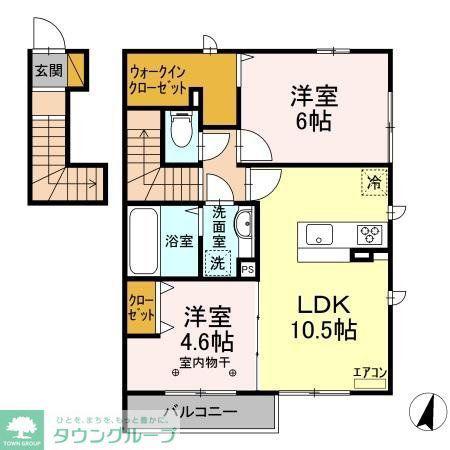 Iハウス・Kハウス・MハウスKハウス(2LDK/2階)の間取り写真