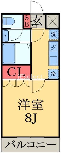 サンライズ・ガーデン(1K/2階)の間取り写真