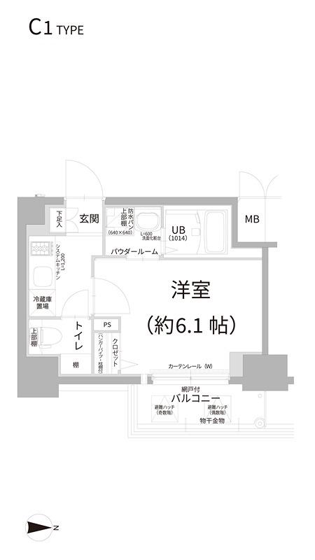 エスリード江坂セントラム(1K/3階)の間取り写真
