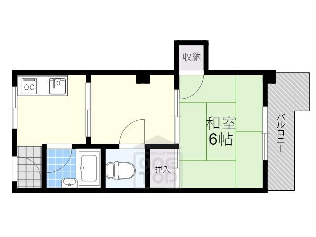 正雀プラザ(1LDK/5階)の間取り写真