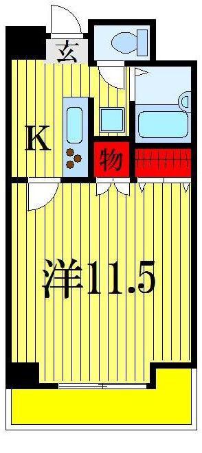 ステーションサイドなかむら(1K/8階)の間取り写真