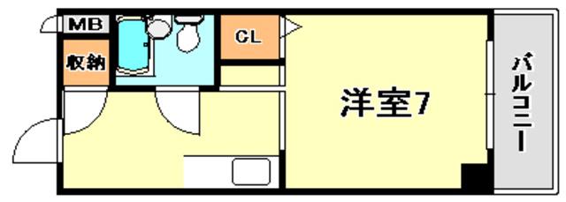 ヴィレッジゲート(ワンルーム/4階)の間取り写真