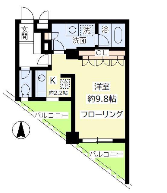エルカスティージョ ムサシ(1K/2階)の間取り写真