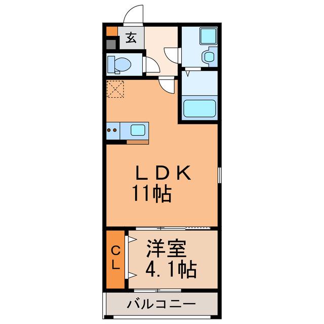 ジーメゾン味鋺エアリー(1LDK/3階)の間取り写真