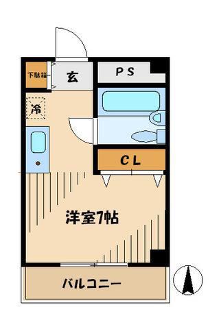 植村ビル(1K/3階)の間取り写真