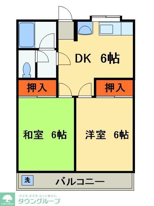ツカサハイツ(2DK/2階)の間取り写真