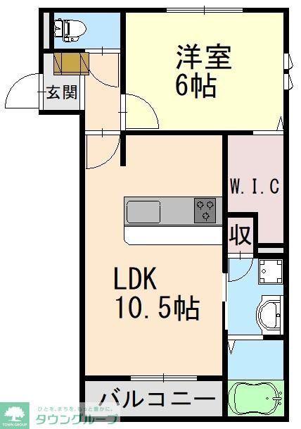 CUIVRE(1LDK/1階)の間取り写真