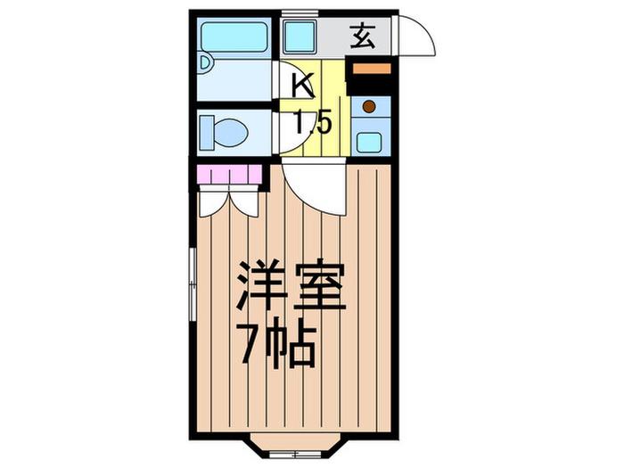 カルチェラタン関(1K/2階)の間取り写真