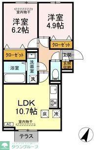 セン・ラークヒルズ(2LDK/2階)の間取り写真