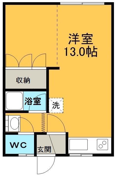 リバプール(ワンルーム/1階)の間取り写真