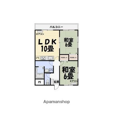ベイサイドマンション(2LDK/1階)の間取り写真