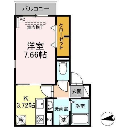 グレイス(1K/3階)の間取り写真