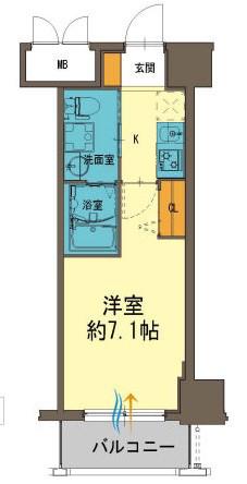 グルーブARIAトアロード(1K/6階)の間取り写真