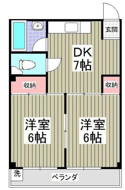 青木ビル(2DK/3階)の間取り写真