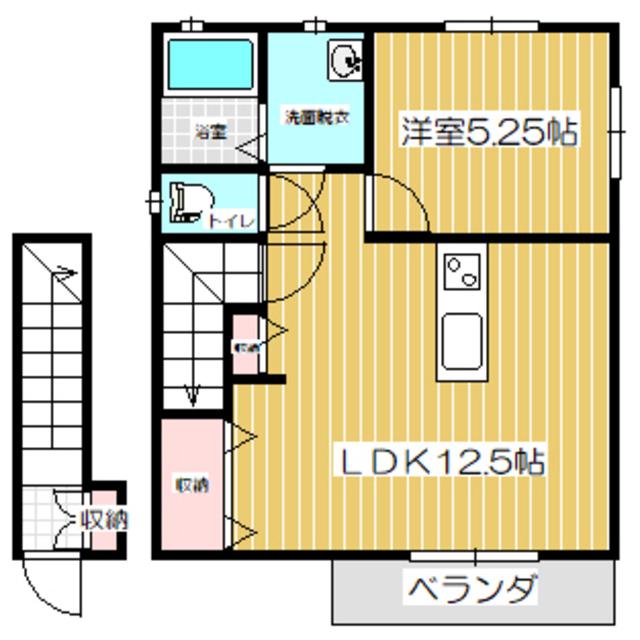 セルフィー(1LDK/2階)の間取り写真