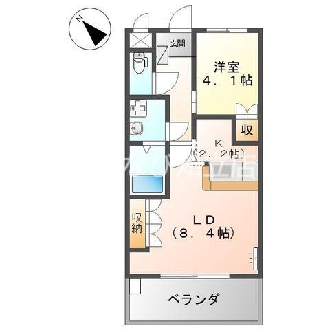 メゾン藤G(1LDK/2階)の間取り写真