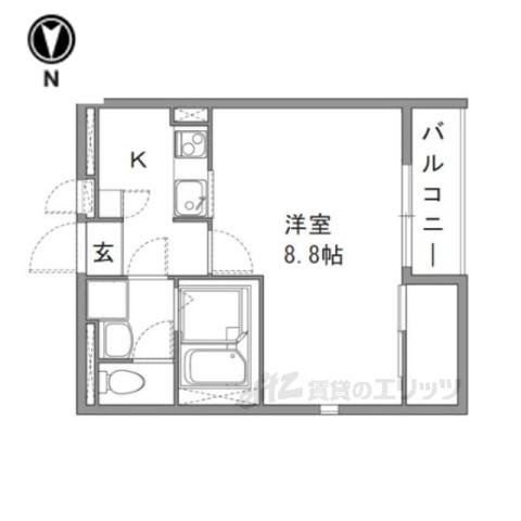 レオネクスト清都2(1K/1階)の間取り写真
