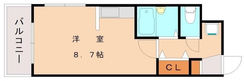 クレセール平和(ワンルーム/1階)の間取り写真