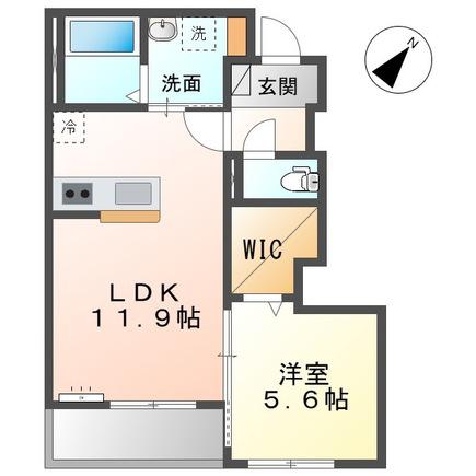 チャコールII番館(1LDK/1階)の間取り写真