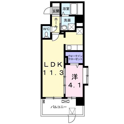 ラ・アヴェニール(1LDK/1階)の間取り写真