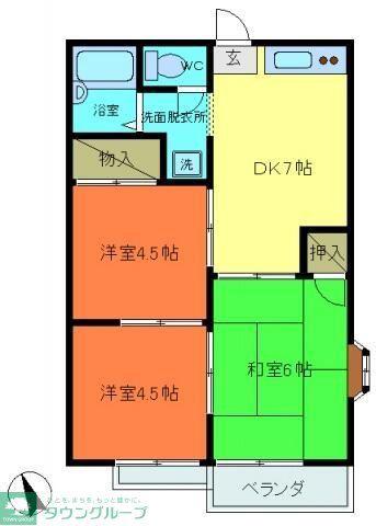 NSハイツ(3DK/2階)の間取り写真