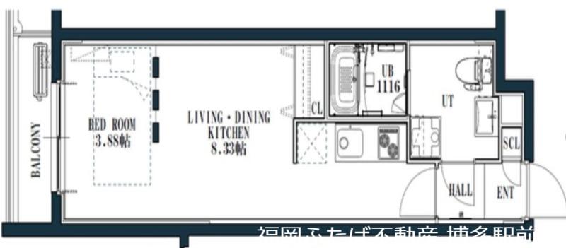 QUADOR姪浜(1LDK/2階)の間取り写真