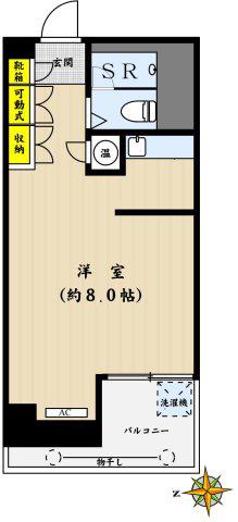 パレス後楽園(ワンルーム/5階)の間取り写真