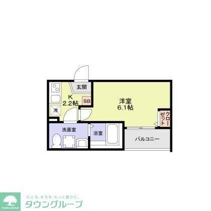 THE ETERNAL HOUSE MATSUDO(1K/1階)の間取り写真